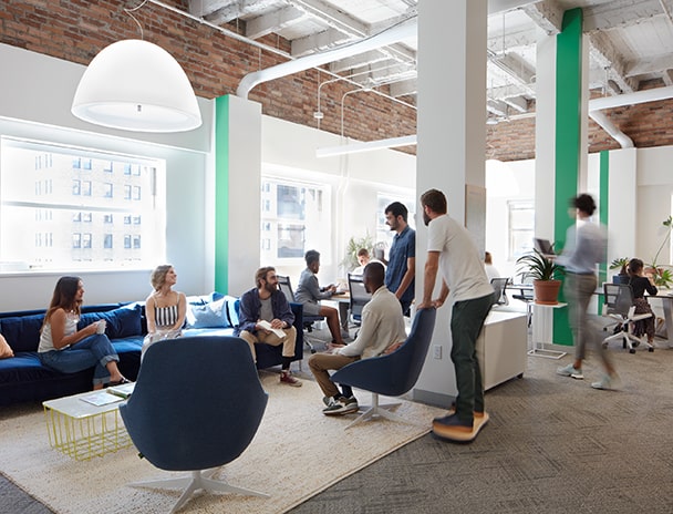 Several people in an open space in San Francisco