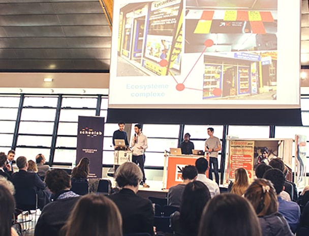 View of the stage at the launch of the Open Innovation program