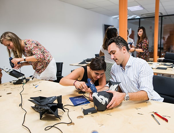 3 people working on their prototypes